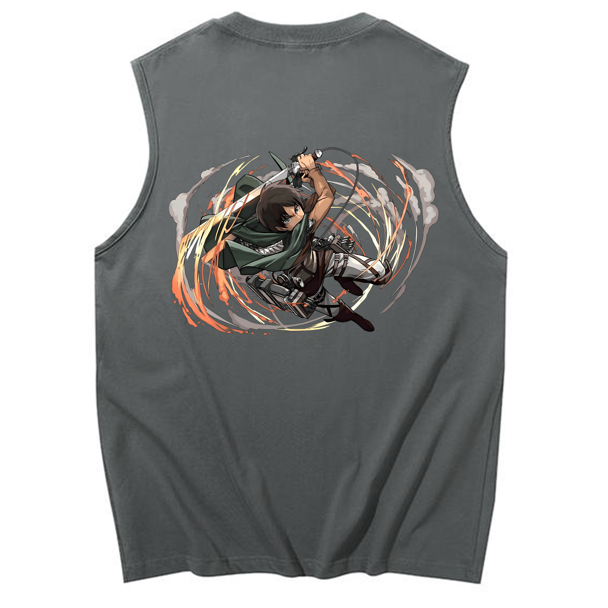 （画像用） 進撃の巨人 エレン･イェーガー Attack on Titan Eren Jäger コットン100％タンクトップ（背面プリント）